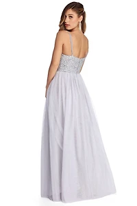 Rose Formal Lace And Pearl Ball Gown