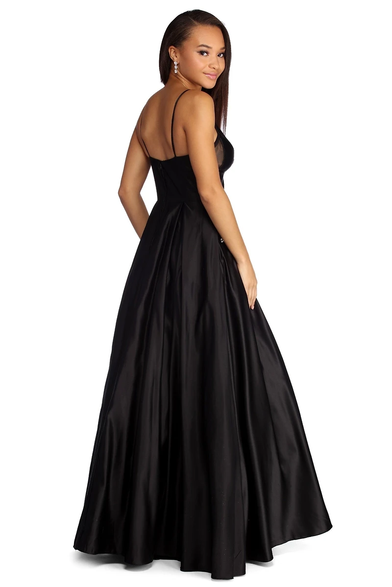 Angelie Embellished Satin Gown