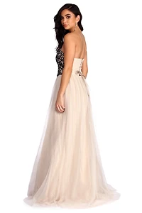 Demi Floral Lace Up Ball Gown