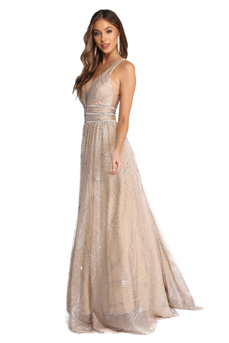 Emma Glitter And Rhinestone Ball Gown
