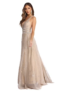 Emma Glitter And Rhinestone Ball Gown