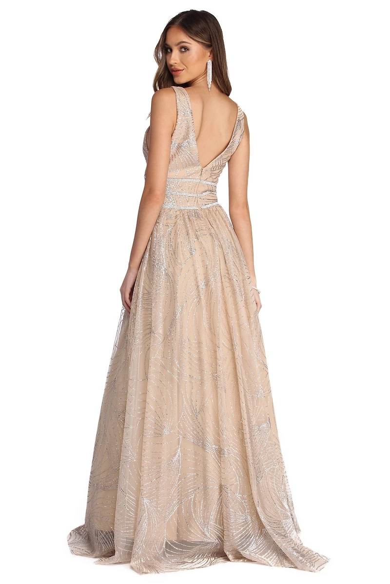 Emma Glitter And Rhinestone Ball Gown