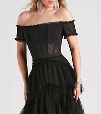 Maggie Formal Tiered Tulle Dress