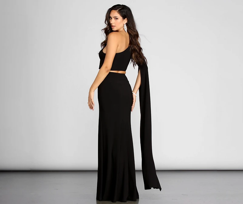 Linda One Shoulder Two Piece Dress
