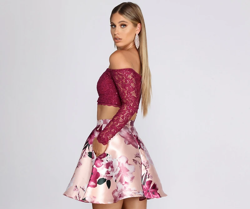Raena Sequin Lace Party Dress
