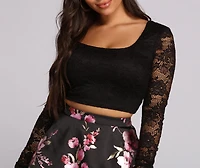 Riley Lace Floral Two Piece Dress