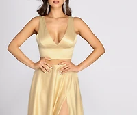 Juniper Satin Two Piece Gown