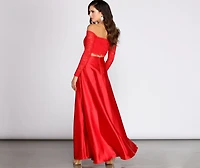 Marjorie Glitter Lace Two Piece Satin Dress