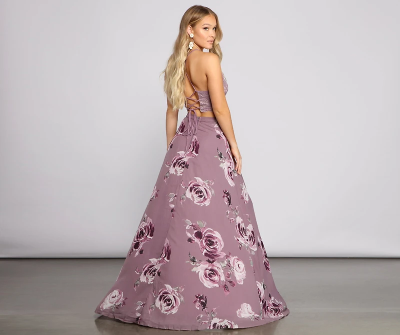 Joelle Lace And Floral Two-Piece Dress