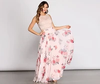 Grace Two Piece Lace & Chiffon Dress