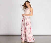 Grace Two Piece Lace & Chiffon Dress