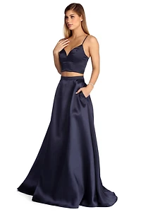 Roxanne Formal Two Piece Lattice Dress