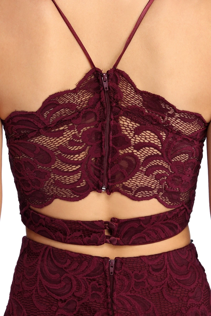 Lottie Formal Lace Two Piece Dress