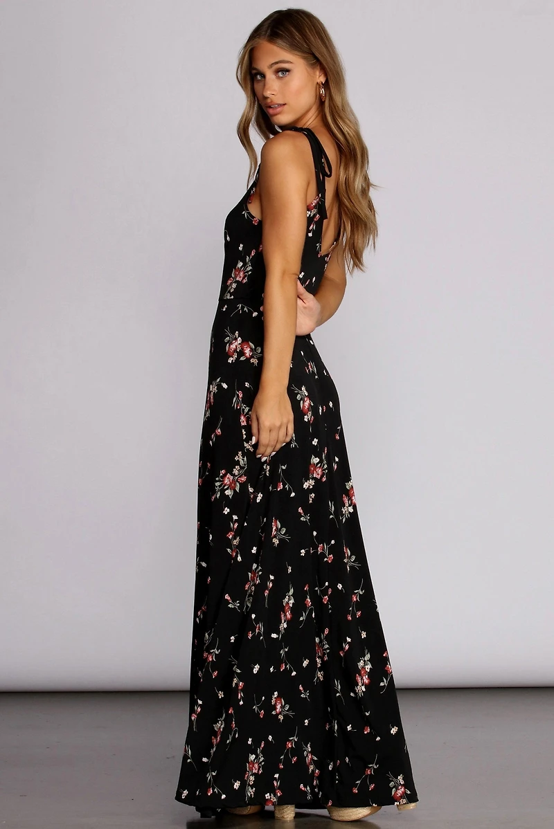 Loving Knit Florals Maxi Dress