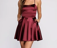 Stylish Satin Skater Dress