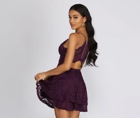 Glitz & Glam Lace Skater Dress