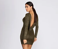 Dazzle Diva Glitter Open Back Dress