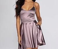 Stunning Satin Skater Dress