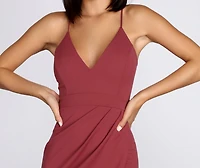 Pretty Pleats Wrap Mini Dress