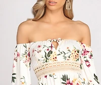 Bring The Romance Off Shoulder Long Sleeve Skater Dress