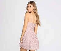 Turn On The Charm Lace Embroidery Skater Dress