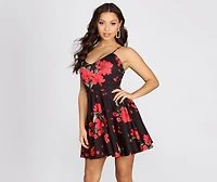 Flower Girl Floral Scuba Skater Dress