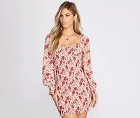 Fleur Paradise Chiffon Smocked Mini Dress