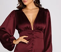 Satin Satisfaction Button Down Dress