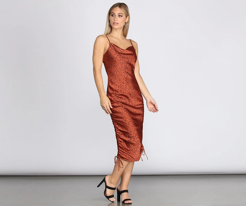 Lavish Leopard Print Midi Dress