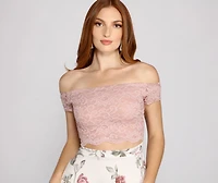 Lace Floral Off Shoulder High Low Dress
