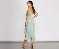 Dreamy Meadow Chiffon Ruffle Maxi Dress