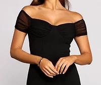 Sweet And Sultry Off-The-Shoulder Mini Dress