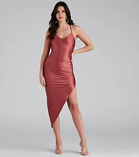 Sleek Style Sleeveless Asymmetrical Dress