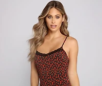 Rose Darling Floral and Lace Mini Dress