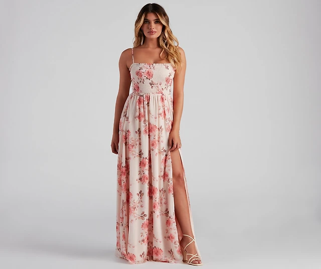 alahna tiered floral maxi dress Francesca's Alahna Tiered Floral Maxi Dress at MarketFair Shoppes in Princeton, NJ
