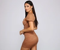 Stylish Influence Ruched Mini Dress