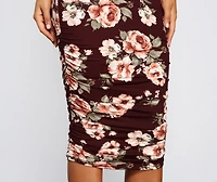 Floral Lover Ruched Midi Dress