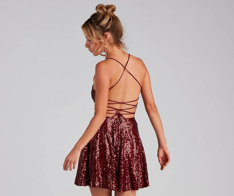 Sassy Sequins Skater Dress