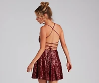 Sassy Sequins Skater Dress