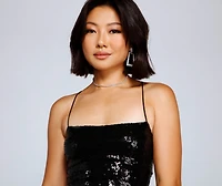 Sassy Sequins Skater Dress