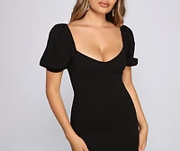 Major Knockout Puff Sleeve Bodycon
