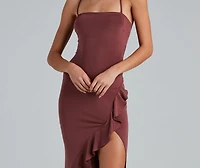 City Chic Ruffled Midi Dress