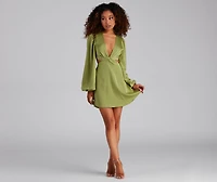 So Luxe Satin A-Line Cutout Mini Dress