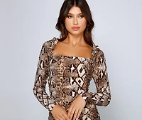 Fierce And Fab Snake Mini Dress
