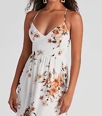 Effortless Beauty Floral Chiffon Maxi Dress
