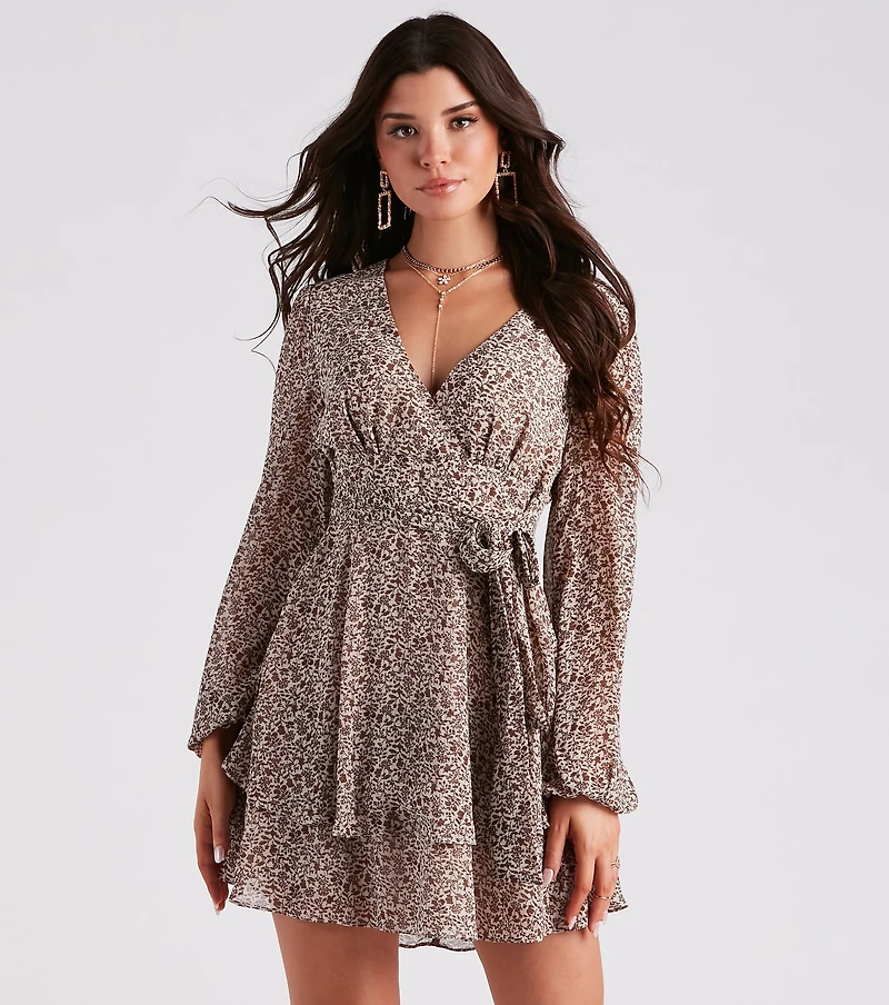 Spring Into Floral Chiffon Skater Dress