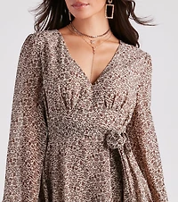 Spring Into Floral Chiffon Skater Dress