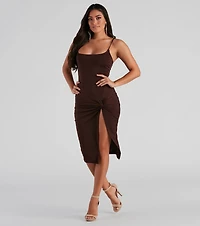 A Stylish Twist Midi Dress