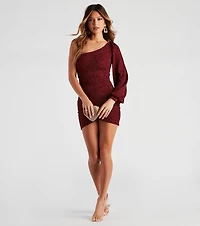 Chic Glam Moment Glitter Knit Mini Dress