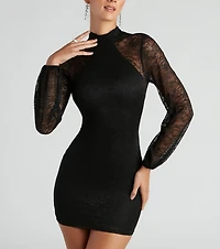 Fall Lace Tie Back Mini Dress